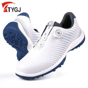 Mens Golf Shoes Anti-Slip Rotating Buckle Laces Waterproof Breathable Sports Casual Outdoor Shoes TTYGJ Brand Summer 2024