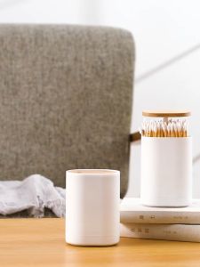 [SG STOCKS] Japanese Bamboo Pop-Up Toothpick / Cotton Swab Dispenser & Holder