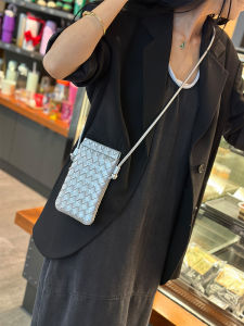 กระเป๋าถือผู้หญิงแบบสะพายข้างทอหนังแท้เบาๆ กระเป๋าใส่โทรศัพท์มือถือแบบยูนิเซ็กซ์ ทรงเรขาคณิต สีพื้น ขนาดเล็ก