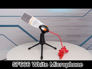Siborie【COD】3.5mm Mikrofon Kondenser SF666 Studio Mikrofon dengan Tripod Untuk Komputer Karaoke Mic