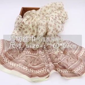 Hijab r vintage old money printed shawl r print women long scarf chiffon shawl Muslim Bawal scarves 160 cm x 50 cm