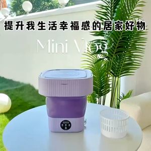 10L Large Capacity Washing Machine Mini Folding Travel Laundry Washer Portable With Spinning Dry Household Mesin Basuh Lipat Lampu UV Cuci Baju