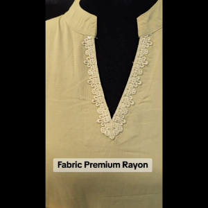 Madanikas Premium Rayon Kurti for Women with Lace & Button Detailing MB Series