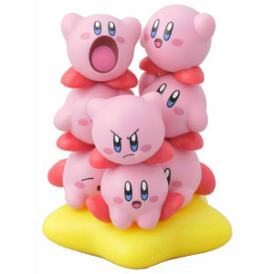 Bandai | Kawaii Star Kirby Adventure Game Stackable Model Cartoon Figurine Toy Collect Christmas Gifts Ornament