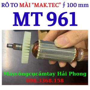 Rô to máy mài góc Ma.ktec mod.MT961 dùng điện 220V-570W . Bánh răng Chổi than...
