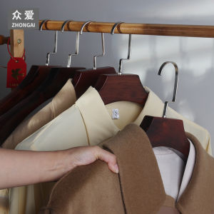 Solid Wood Clothes Hanger Non-Slip No Trace Suit Holder for Home Hotel Wooden Closet Organizer Vintage Style Trouser Hanger
