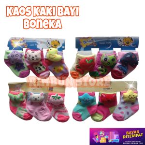 3 Pasang Kaos Kaki Bayi Boneka 3D Anak Laki Laki Dan Perempuan - Kaos Kaki Bayi Karakter Lucu Bayi 0-12 Bulan