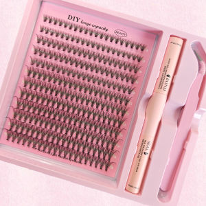 DIY Clusters Lash ชุดชุด 8-16 มม.Mix Bond & ซีลแหนบ Lash สําหรับ Self Application แต่งหน้าแต่ละขนตา