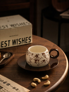Yomerto | Vintage Ceramic Premium Coffee Mug and Saucer