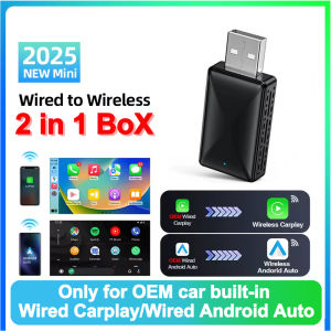 2-In-1 Android Auto Wireless Carplay Adapter Smart Mini Bt Wifi Usb Dongle For OEM Car Plug and Play WiFi Bluetooth Auto Connect