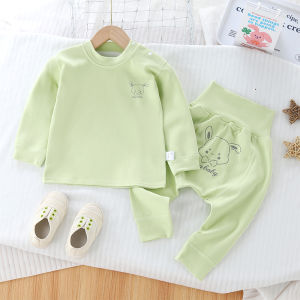 Pure Cotton A-Class Baby Warm Underwear Set High Waist Protection Belly Autumn Pants Separate Body Design for Boys And Girls