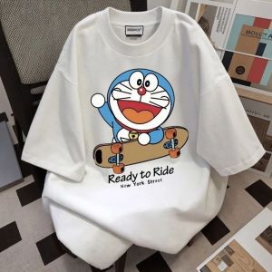 SUOSHE | Extra Large 300lbs Heavyweight Doraemon Cartoon Printed Short Sleeve T Shirt