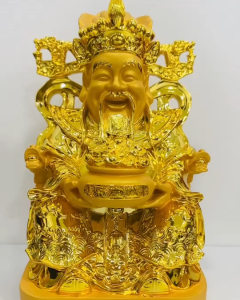 เทพเจ้าไฉ่ซิงเอี้ย เทพแห่งความมั่งคั่งร่ำรวย ที่จะนำพาโชคลาภมาให้ งานเรซินพ่นทรายสีทอง