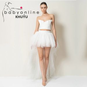 BABYONLINE Váy Lót Dài Bằng Vải Tuyn Màu Be Eo Thon Tôn Dáng Dành Cho Người Lớn Váy Cocktail TUTU Polyester Goth Underskirt