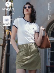 Navigare | White Slim Fit Short Sleeve T-shirt