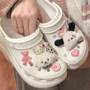 Phụ Kiện Khóa Giày Hình Ngôi Sao Phô Mai Lông Cao Cấp Cho Crocs/cross Thoáng Khí Dép Lỗ Lỗ Đáng Yêu Trang Trí Giày