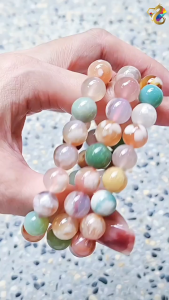 Collection Grade Duo Bao Colorful Sakura Agate Bracelet