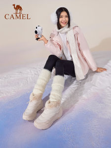 Camel Outdoor Womens Snow Boots Plus Velvet Warm Water-repellent Walking Shoes