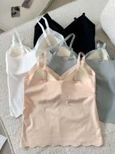 Summer Ice Silk Seamless Anti-Light Bralette Big Size Womens Underwear Wave Edge Strapless Base Layer Top Korean Style