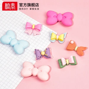 Frosted Butterfly Knot Resin Accessories DIY Materials Phone Case Hair Clip Cartoon Double Layer Bowknot Frosted Glue by Rongtai