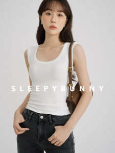 Elastic Slim Fitting U-neck Tank Top