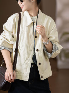 Easewear Lightweight Cotton Twill Vintage Washed Womens Short Jacket