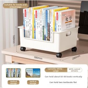 JUANSE | Movable Under-table Book and Backpack Storage Box