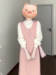 SENWA | Elegant Pink 2026 Autumn Winter Short Girl Dress