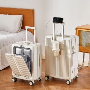 New 20"22"24"26 Inch Womens Laptop PC Travel Suitcase With Wheels Trolley USB Charging Port Rolling Luggage Bag  Valises For Men Free Shipping