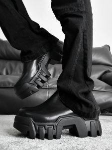 Paris Gear ของแท้ หนัง รองเท้าดาร์บี้ผู้ชาย หลากหลาย รองเท้าโลฟเฟอร์แบบสวมสําหรับเดินทางเพิ่มความสูงแพลตฟอร์มด้านล่างหนา ลำลอง หนัง รองเท้า