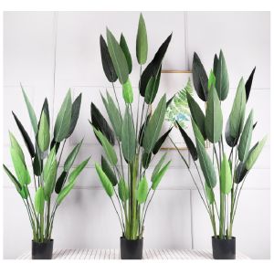 Cây thiên điểu lá nhọn giả - Size từ 120cm 160cm 180cm - Cây giả hoa lụa Decor trang trí nhà cửa