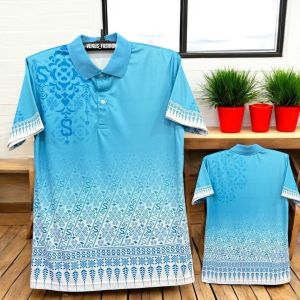 เสื้อสีดำ เสื้อหน่วยงานราชการ เสื้อคอปกลายพุตตาล ผ้าหนา นุ่ม ใส่สบาย