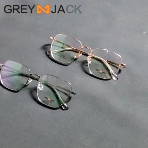 Grey Jack Frame Kacamata Titanium Model Kotak Style Simple Elegant Ringan Bisa Minus Antiradiasi Blueray Photocromic Bluecromic 77063