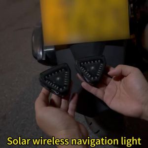 KEVANLY | 2PCS Motorcycle Wireless LED Triangles RGB Rear Taillight Solar Power Strobe Warning Light Multifuctional Decorative Signal Lamp
