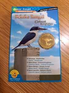 No.4 Endangered Species Collared Kingfisher Spesies Terancam Pekaka Sungai 2005 Malaysia Commemorative Bird Coin Card UNC/BU