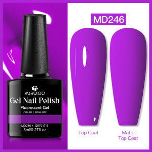 MSRUIOO 8ml Fluorescent Nail Gel Polish Neon Colorful Nail Supplies Venris for Spring Summer Nails Long Lasting Soak Off UV Gel