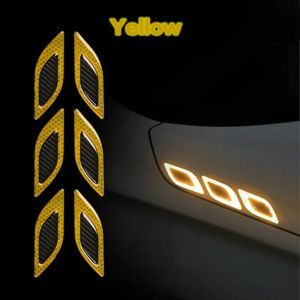 Car Hood Reflective Sticker Warning Tape Eyebrow Reflector Adhesive Carbon Fiber Universal Safety Decal for Vehicle Exterior