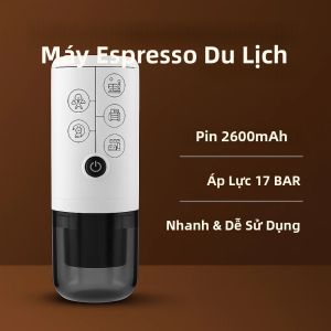 Máy Pha Cà Phê Espresso Di Động Sạc USB 17 Bar Dùng Cho Du Lịch Ngoài Trời Ô Tô Tương Thích Với Cà Phê Viên Nén/cà Phê Xay