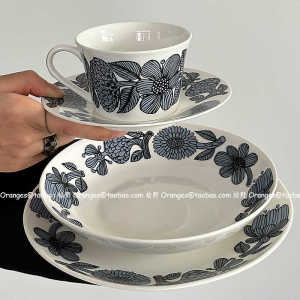 Đĩa Ăn Sáng Bằng Gốm Sứ Hoa Cúc Xanh Giới Hạn Vintage Retro Coffee Breakfast Plate Đĩa Ăn Tối Bằng Gốm Sứ Kiểu Bắc Âu Phổ Thông