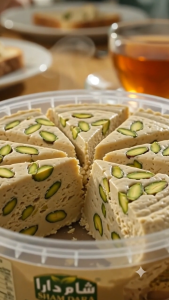Sham Dara Tahini Halva with Pistachios 350g / 900g | Premium Halawa Breakfast Spread | Authentic Middle Eastern Sweet