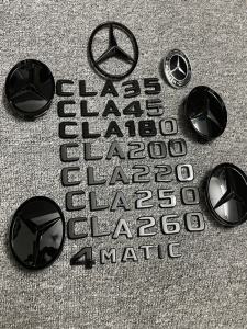 Mercedes-Benz CLA Series Engine Hood Decal Modification Sticker Black Logo Patch Car Badge 3D Car Sticker for CLA200 CLA220 CLA260