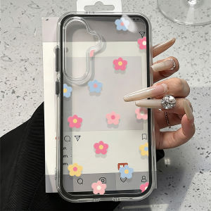 Flower Phone Case For Samsung A57 A17 A37 A07 S26 Ultra S25 S24 A56 A36 A26 A16 2 IN 1 Transparent Clear Shockproof Soft Cover