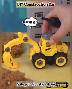 Construction Toy Vehicle DIY Building Blocks Excavator Crane Bulldozer Truck Kids Car Mainan Budak Mainan Budak Lelak
