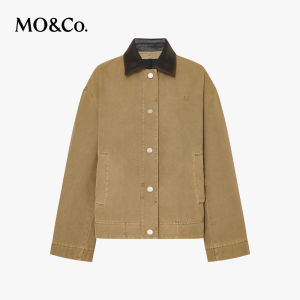 MO&Co. | Rural Style Short Cut Vegan Leather Collar Jacket