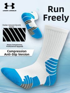 Under Armour | Vớ Bóng Rổ Dày Đế Khăn Chống Trượt Bền Cao Đến Mid-calf