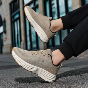 ORNGMALL รองเท้าหนังผู้ชายตาข่ายกันกระแทกผู้ชายกันลื่นรองเท้าผ้าใบแข่งกีฬารองเท้าออฟโรด39-46ระบายอากาศได้ดีรองเท้าวิ่งจ็อกกิ้งสำหรับคู่รักกลางแจ้ง