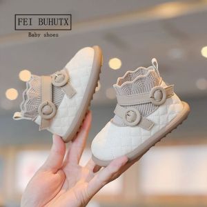 Giày Bốt Mềm Mại Cho Bé Gái Mùa Xuân Thu Giày Học Tập Bằng Da Mềm Giày Công Chúa Cho Trẻ Em Giày Đế Mềm Chống Trượt