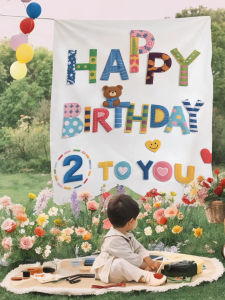 QIANHUAJIAN | Birthday Decoration Hanging Cloth for Boys Outdoor Photography