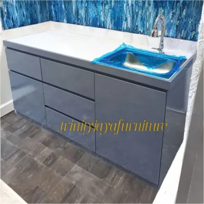 Meja Wastafel Meja Dapur Bahan Multiplek Finishing Duco/trinityjayafurniture