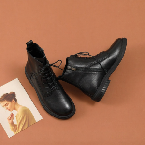 MIOLLIBARN | Low-cut Womens Chelsea Boot with Fur Insulation Round Toe Flat Heel